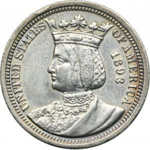 USA, 1/4 dolaru Philadelphia 1893 - Isabella Quarter - RARE