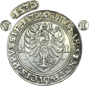 Duchy of Prussia, Albrecht Hohenzollern, 6 Groschen Königsberg 1530 - EXTREMELY RARE