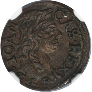 Ján II Kazimír, korunovačný klenot Ujazdów 1661 TLB - NGC MS60 BN