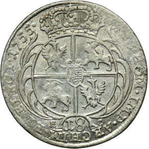 Augustus III of Poland, 18 Groschen Leipzig 1755 EC