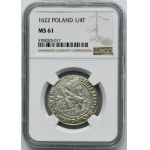 Zikmund III Vasa, Ort Bydgoszcz 1622 - NGC MS61 - vzácný, D M LI