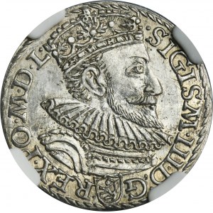 Sigismund III Vasa, 3 Groschen Marienburg 1592 - NGC AU58