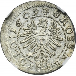 Sigismund III Vasa, Groschen Krakau 1609 - NGC MS62