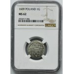 Sigismund III Vasa, Groschen Krakau 1609 - NGC MS62