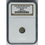 Sigismund III Vasa, Denarius Danzig 1596 - large digits - NGC MS62