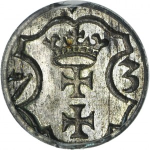 Mezidobí, Denár Gdaňsk 1573 - 12 oblouků - PCGS MS63