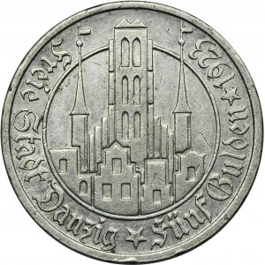 Free City of Danzig, 5 gulden 1923 Church