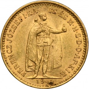 Maďarsko, František Josef I., 10 korun 1904 KB