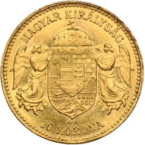 Maďarsko, František Josef I., 10 korun Kremnica 1910 KB