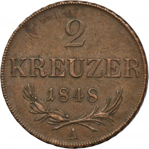 Austria, Ferdinand I, 2 Kreuzer Wien 1848 A