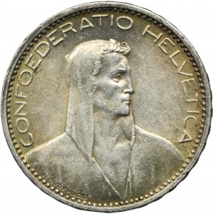 Švajčiarsko, 5 frankov Bern 1923 B