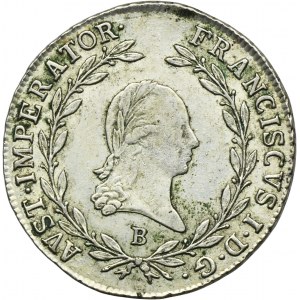 Rakúsko, Francis II, 20 Krajcars Kremnica 1809 B