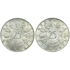 Súprava, Rakúsko, Druhá republika, 25 viedenských šilingov (2 kusy).
