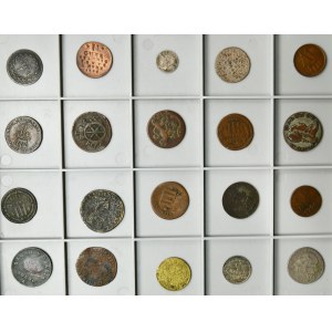 Sada, Európa, Francúzsko, Nemecko, Taliansko a Švajčiarsko, zmiešané mince (20 kusov)