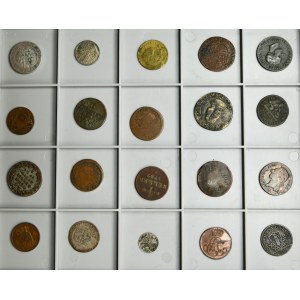Sada, Európa, Francúzsko, Nemecko, Taliansko a Švajčiarsko, zmiešané mince (20 kusov)