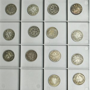 Set, Germany, German Empire, Wilhelm I and Wilhelm II, 1 Mark (14 pcs.)