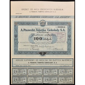 Chocolate Factory A. Piasecki S.A., 100 zloty 1933