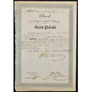 Bank Polski, Dowód Depozytowy na 150 rubli srebrem 1851, podpis B. Niepokoyczycki