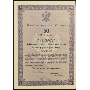 5% State Conversion Loan 1924, 50 zloty bond