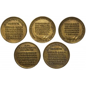 Set, Germany, Weimar Republic, Hyperinflation Memorial Medal (5 pcs.)