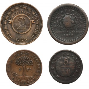 Set, Argentina, Paraguay and Honduras, Mixe of coins (4 pcs.)