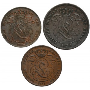 Súprava, Belgicko, Leopold I, Centimes (3 ks)