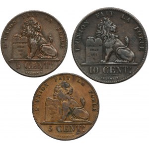 Súprava, Belgicko, Leopold I, Centimes (3 ks)