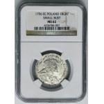 Augustus III of Poland, 1/4 Thaler Leipzig 1756 EC - NGC MS62