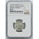 August III Sas, 1/12 tolar (bicroch) Lipsko 1763 EDC - NGC MS64