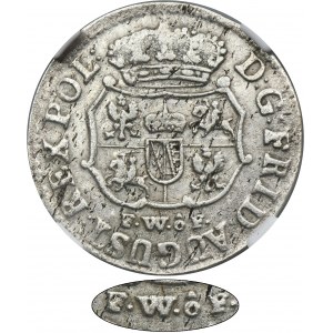 Augustus III of Poland, 1/24 Thaler Dresden 1738 FWôF - NGC AU DETAILS - RARITY