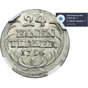 Augustus III of Poland, 1/24 Thaler Leipzig 1756 EDC - NGC MS66