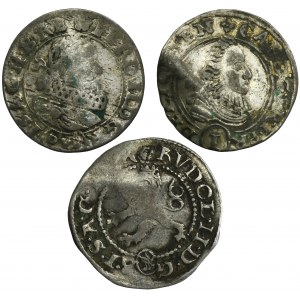 Set, Silesia, Habsburg rule and Bohemia, Karl Eusebius, Rudolf II and Ferdinand II, 1 Kreuzer and Small groschen (3 pcs.)