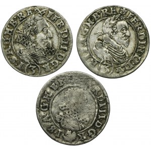 Sada, Slezsko, habsburská vláda a Rakousko, Ferdinand II, 3 krajcary (3 kusy).