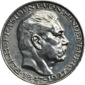 Germany, Weimar Republic, Paul von Hindenburg Medal 1927 D