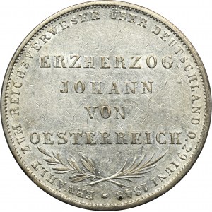 Germany, Free City of Frankfurt, Johann von Österreich, 2 Gulden Frankfurt 1848