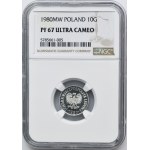 10 haléřů 1980 - NGC PF67 ULTRA CAMEO - LUSTRAGE