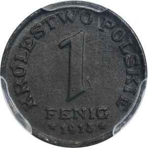 Poľské kráľovstvo, 1 fenig 1918 - PCGS MS65