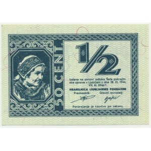 Yugoslavia, Slovenia, German Occupation WW II - Laibach, lot 1/2 Lira 1944