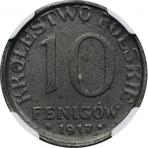 Polish Kingdom, 10 pfennig 1917 - NGC MS62