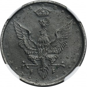 Poľské kráľovstvo, 10 fenig 1917 - NGC MS62 - nápis BLISKO