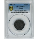 Poľské kráľovstvo, 20 fenigov 1917 - PCGS MS62