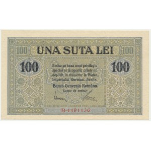 Rumunsko, německá okupace, 100 lei (1917) - RARE