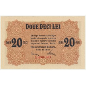 Romania, German Occupation, 20 Lei (1917)