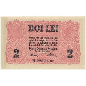 Romania, German Occupation, 2 Lei (1917)
