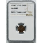 1 penny 1934 - NGC MS65 RB