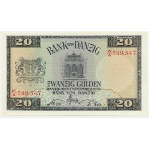 Danzig, 20 guldenů 1937 - K/A -