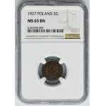 2 pennies 1927 - NGC MS65 BN