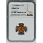 2 pennies 1938 - NGC MS66 RD