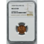 2 haliere 1939 - NGC MS65 RD