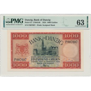 Danzig, 1.000 Gulden 1924 - PMG 63